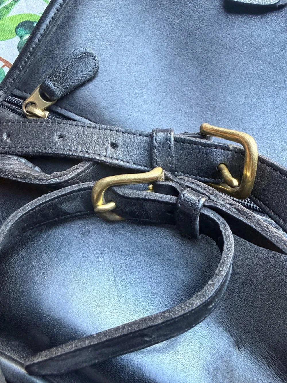 Coach Black Leather Backpack with Turn-Lock Hardware